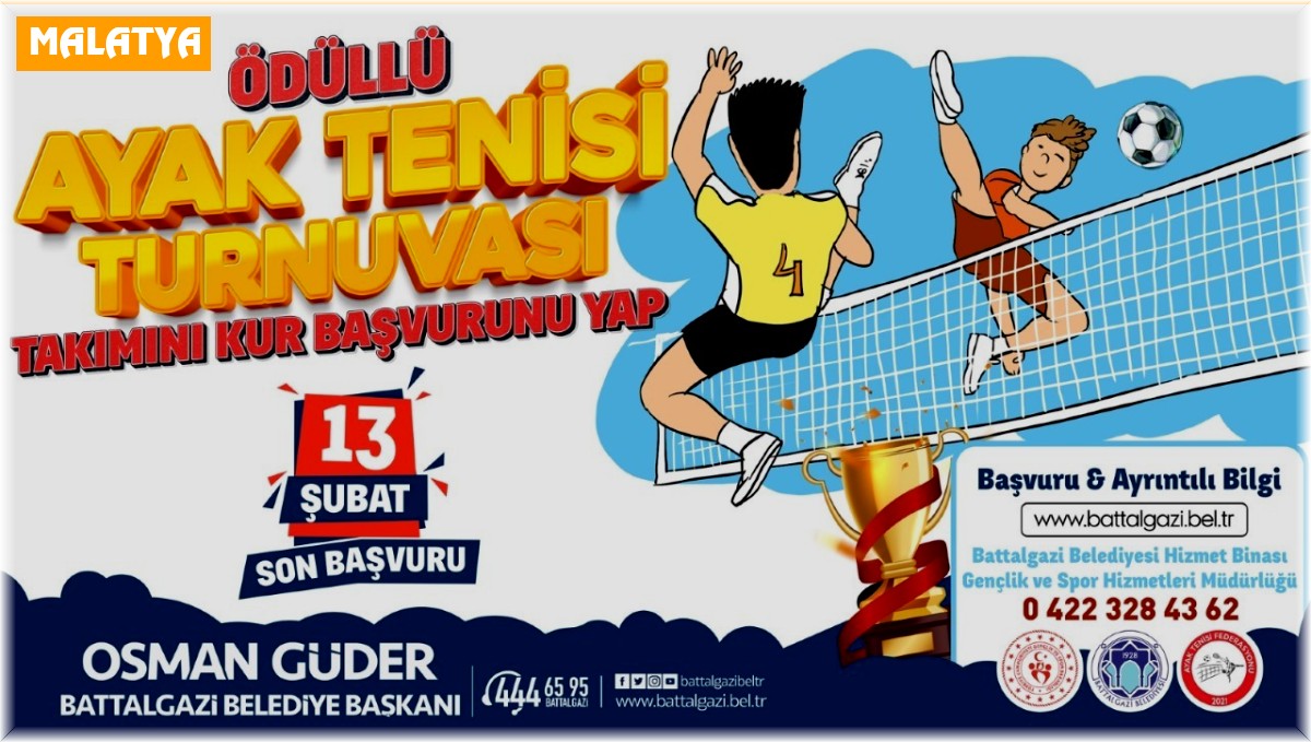 Battalgazi'de ödüllü ayak tenisi turnuvası