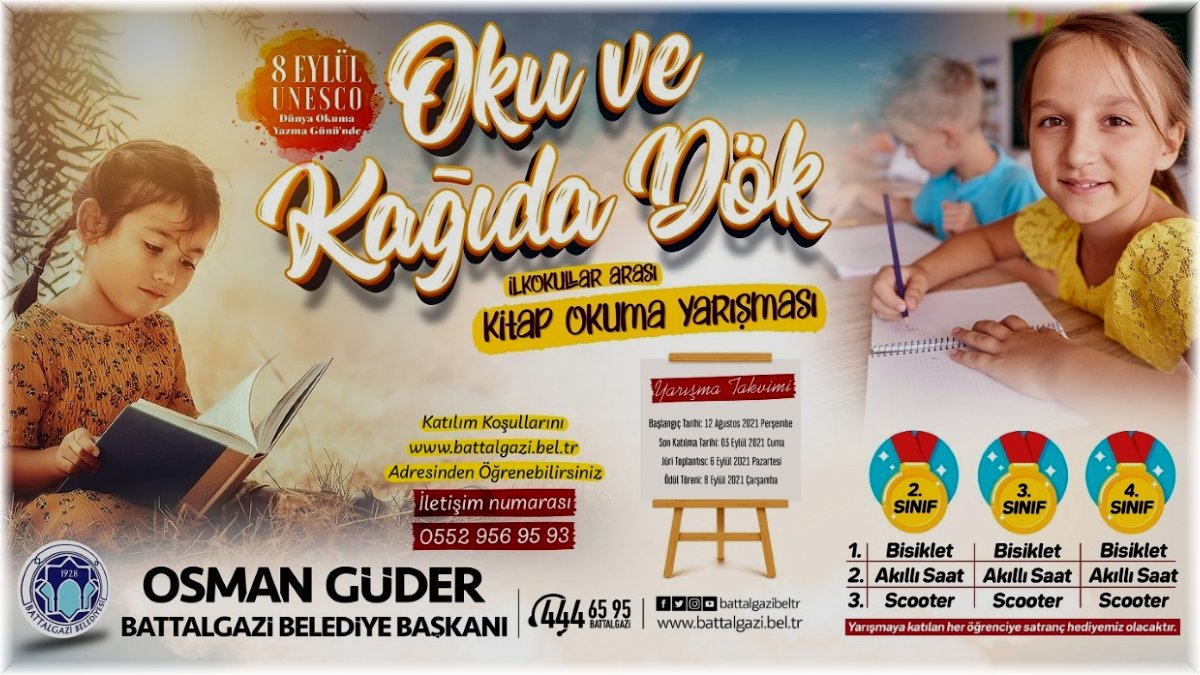Battalgazi'de ödüllü kitap okuma yarışması
