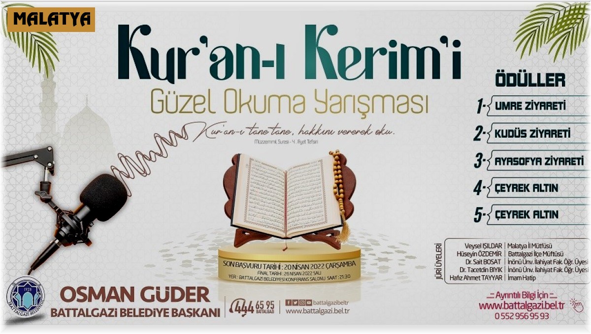 Battalgazi'de umre ödüllü Kur'an-ı Kerim okuma yarışması