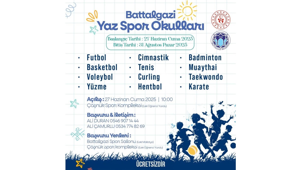 Battalgazi'de yaz spor okulları başlıyor