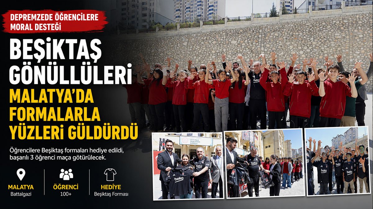 Beşiktaş gönüllülerinden Malatya'daki depremzede öğrencilere forma: 3 öğrenci maça götürülecek