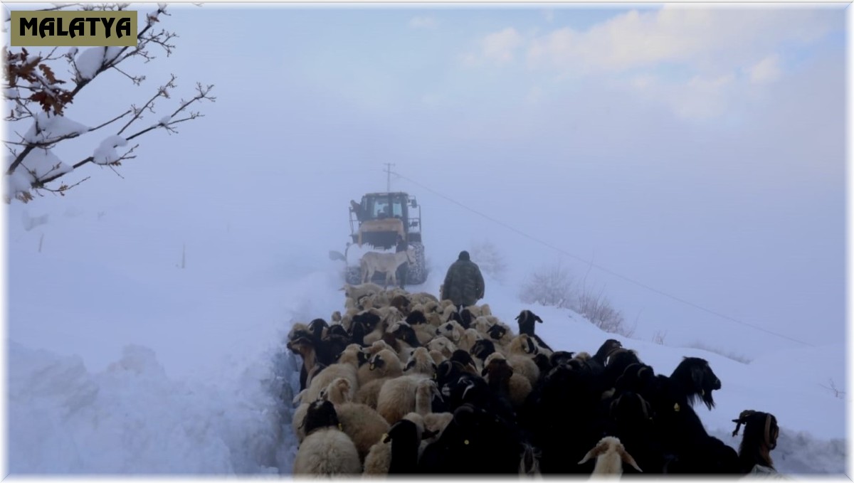 Beydağı'nı aşan Battalgazi Belediyesi ekipleri, üretici ve hayvanlarını kardan kurtardı