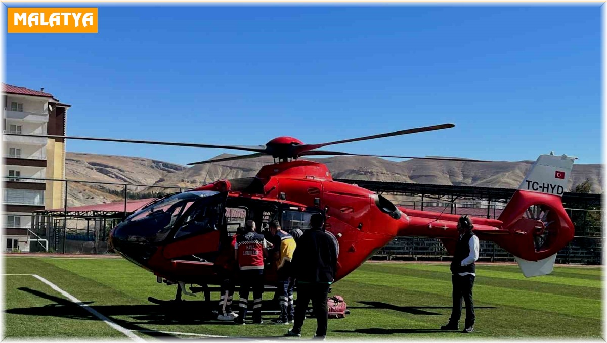 Beyin kanaması geçiren hastanın imdadına ambulans helikopter yetişti