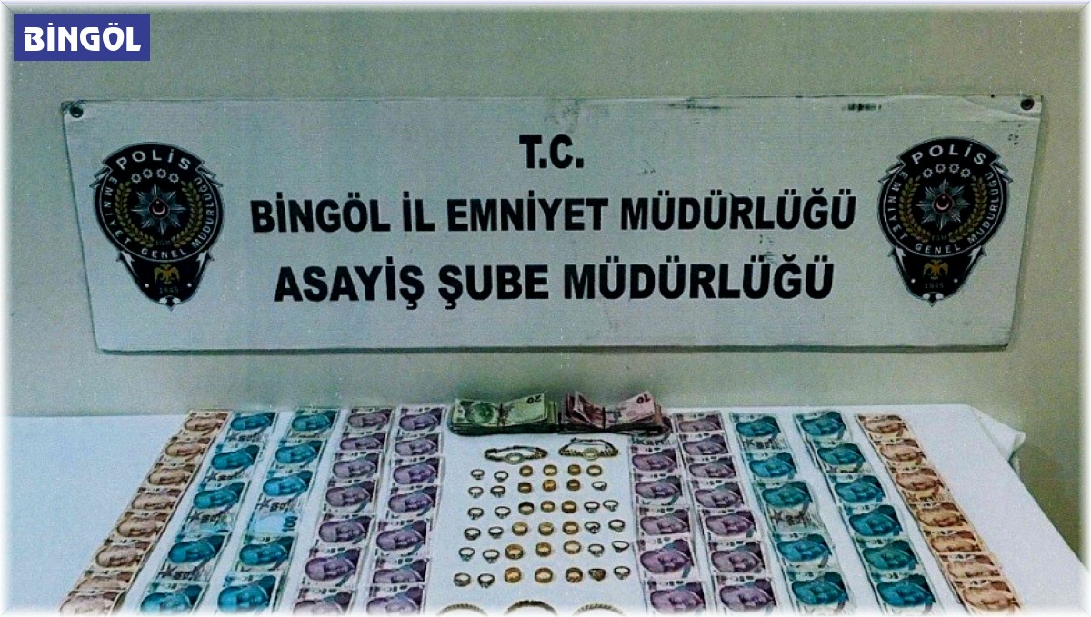 Bingöl'de 200 bin lira değerinde altın ve para çalan hırsız tutuklandı