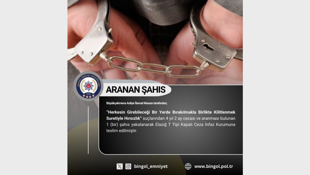 Bingöl'de arama kaydı bulunan 4 kişi yakalandı
