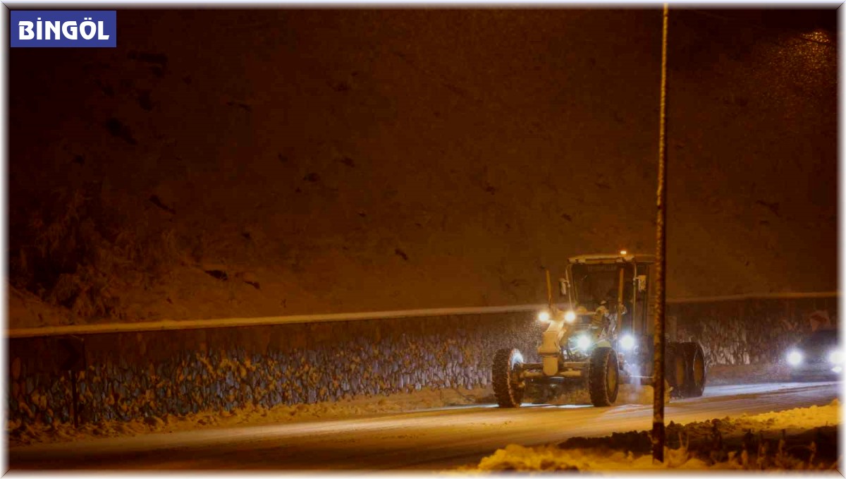 Bingöl'de belediye ekiplerinin karla mücadele mesaisi başladı