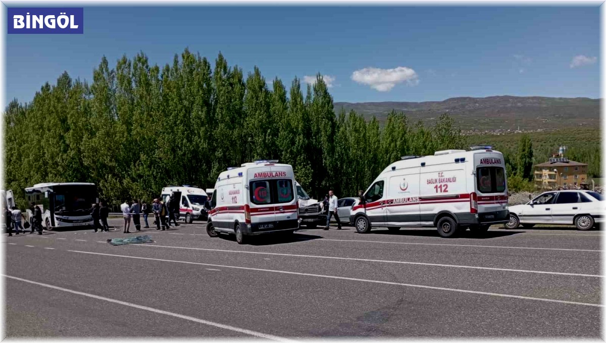 Bingöl'de halk otobüsü ile minibüs çarpıştı: 14 yaralı