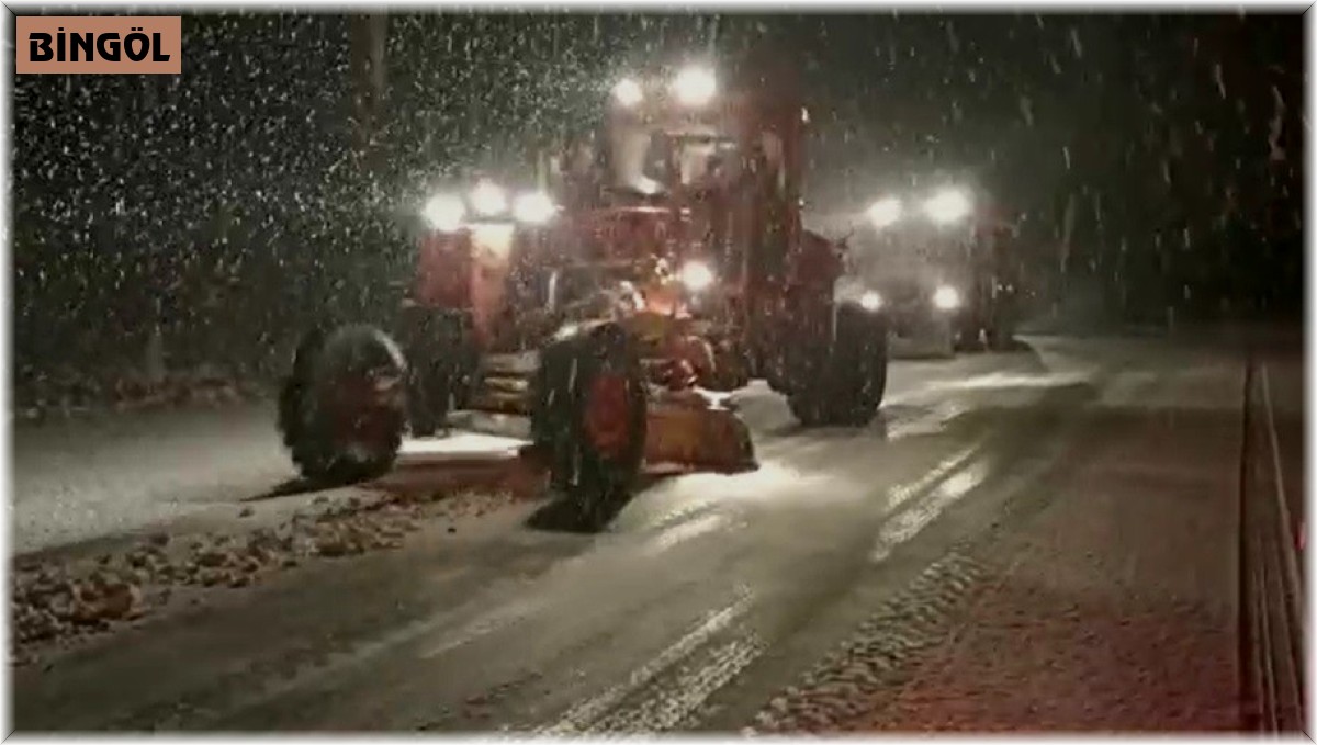 Bingöl'de karayolları ekipleri gece gündüz demeden karla mücadelesi sürüyor