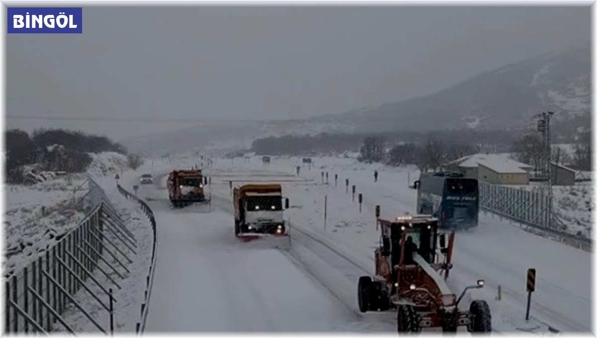 Bingöl'de karayolları ekiplerinin karla mücadelesi