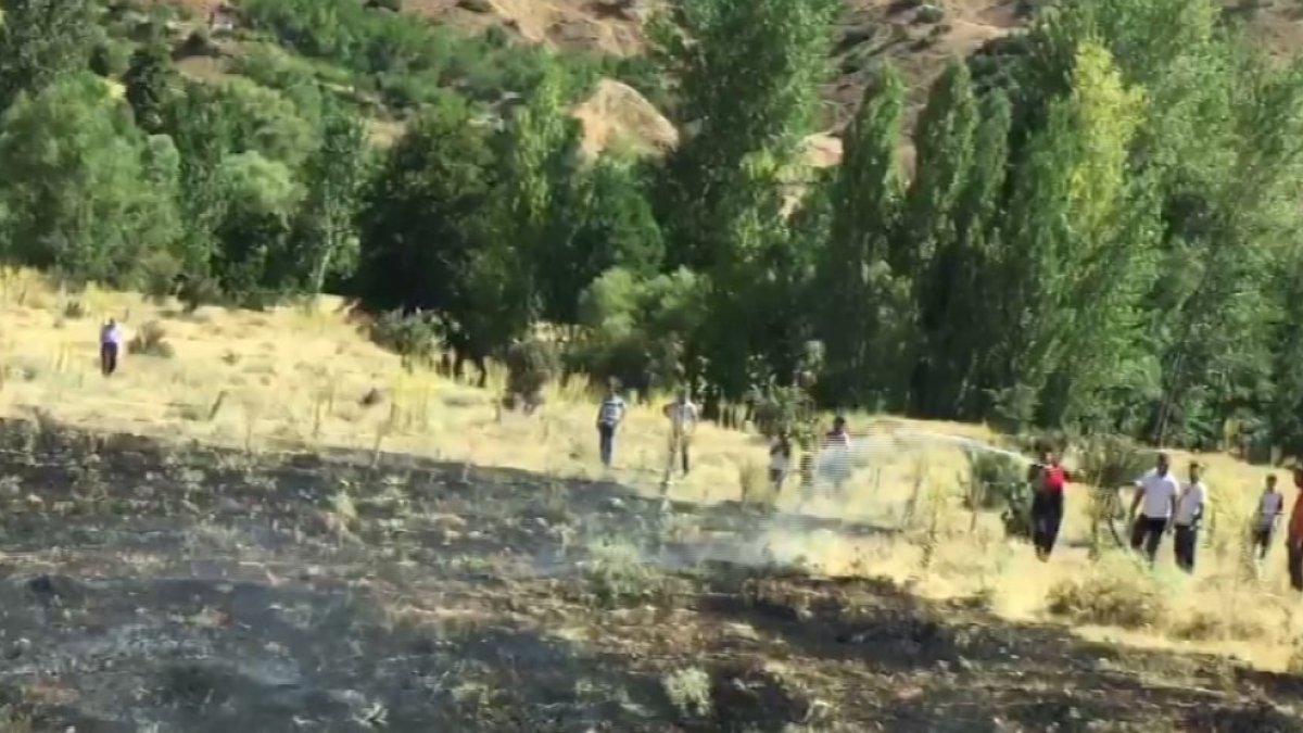 Bingöl'de korkutan yangın: Alevler tarlalara ulaşmadan söndürüldü