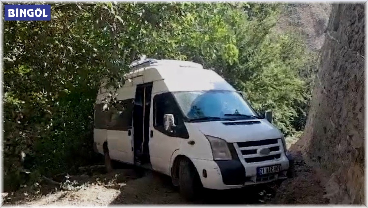 Bingöl'de minibüs şarampole devrildi:2 yaralı