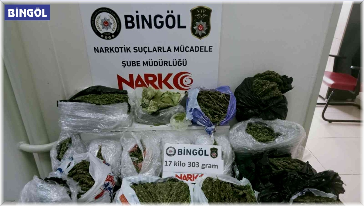 Bingöl'de uyuşturucu operasyonu: 17 kilo esrar ele geçirildi, 1 kişi tutuklandı