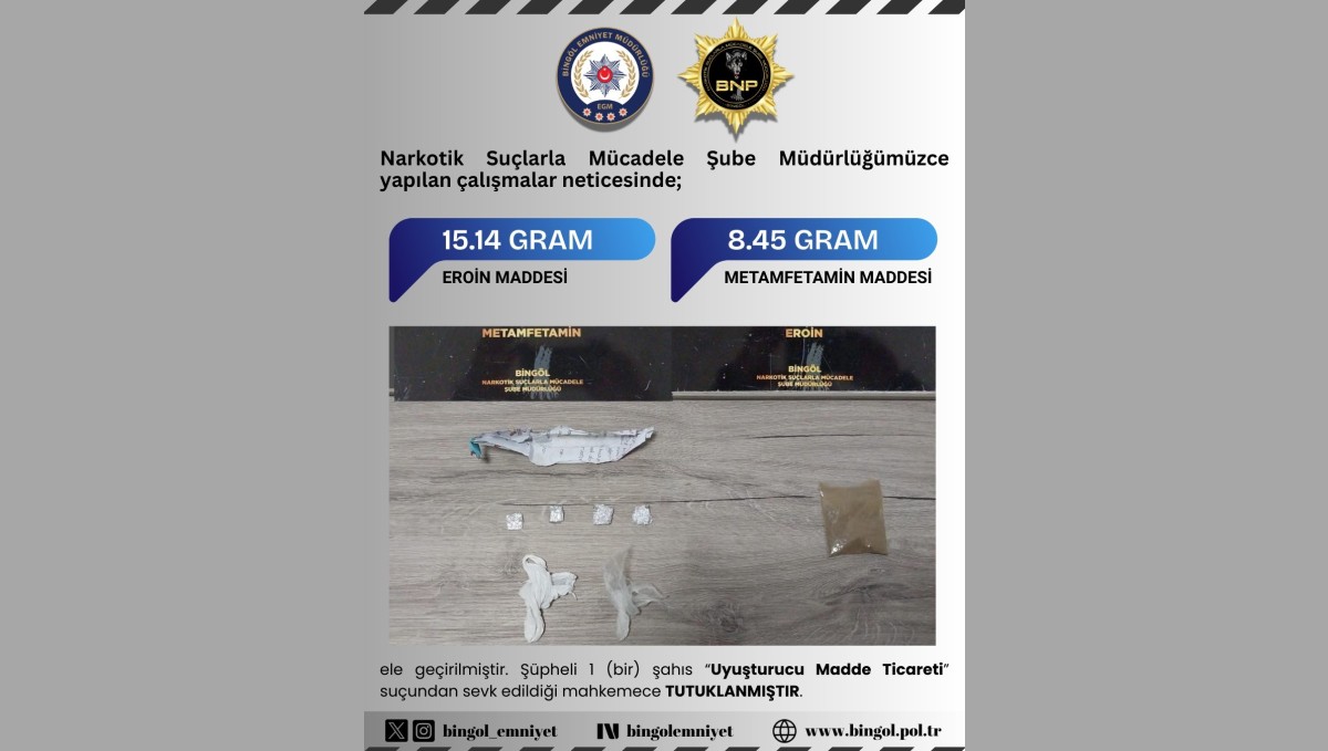 Bingöl'de uyuşturucu operasyonu