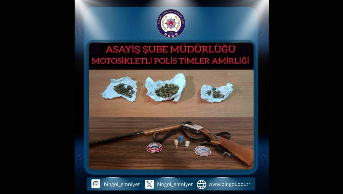 Bingöl'de üzerlerinden uyuşturucu ve ruhsatsız silah çıkan 2 kişi yakalandı