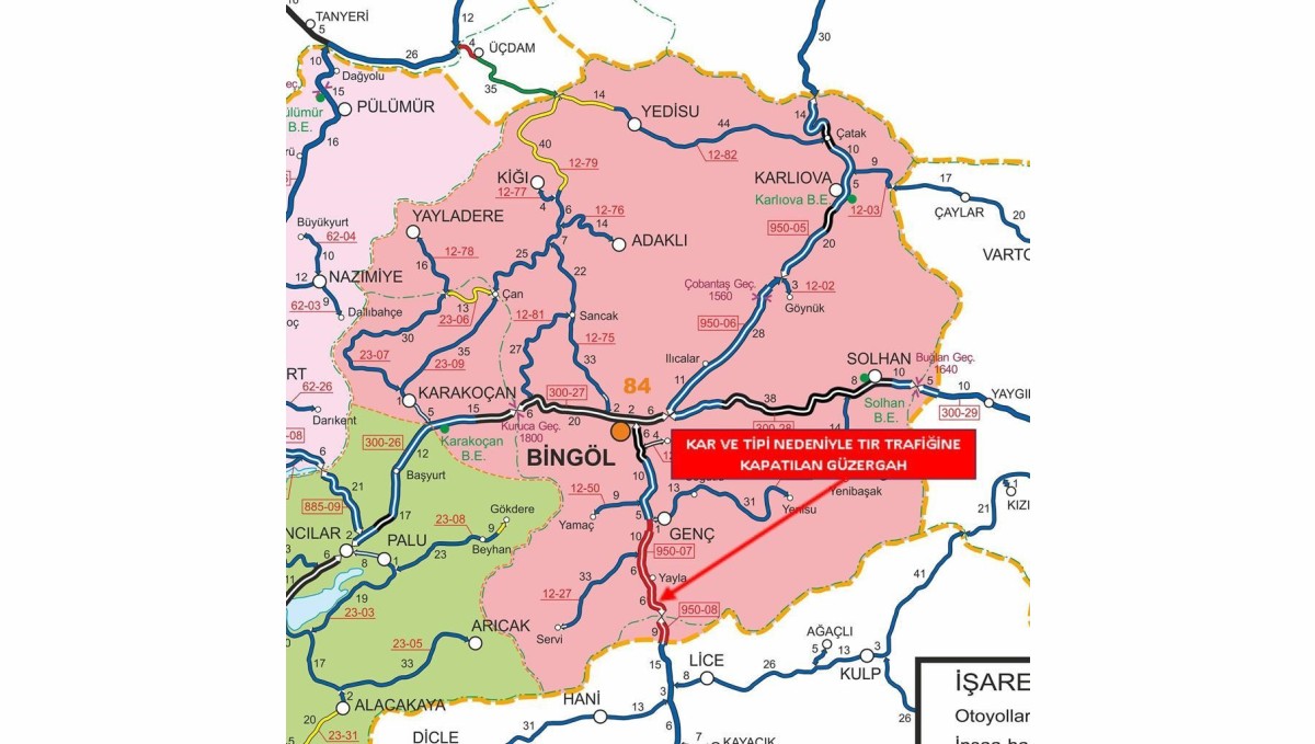 Bingöl-Diyarbakır karayolu tır trafiğine kapatıldı