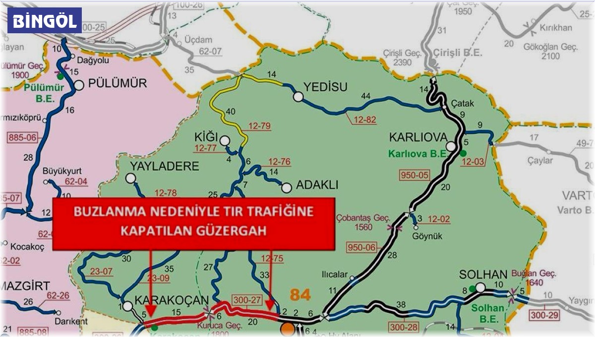 Bingöl - Elazığ karayolu tır trafiğine açıldı