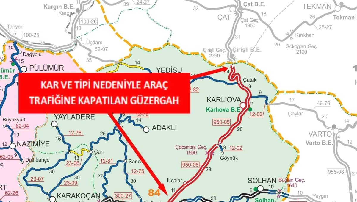 Bingöl-Erzurum karayolu trafiğe kapatıldı