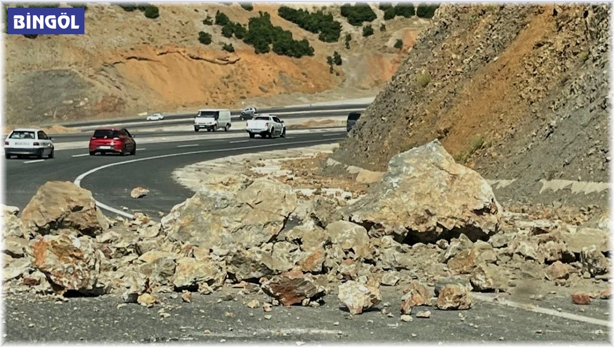 Bingöl - Erzurum karayolunda kayalar yola düştü