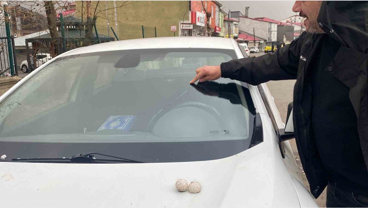 Bingöl'ü dolu vurdu, gün geceye döndü, araçların camları kırıldı