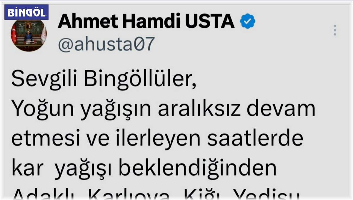 Bingöl'ün 5 ilçesinde okullar tatil edildi