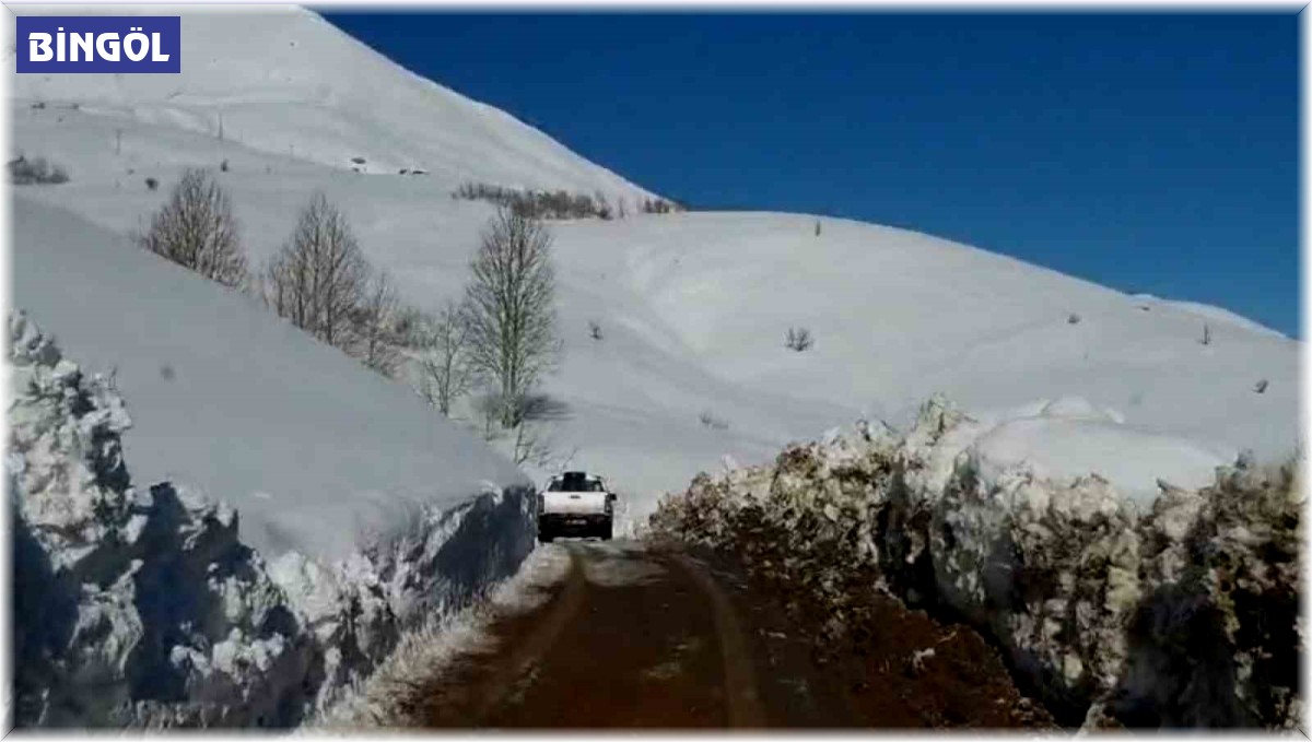 Bingöl'ün Yayladere ilçesi kırsalında kardan kapanan köy yolları açılmaya çalışılıyor