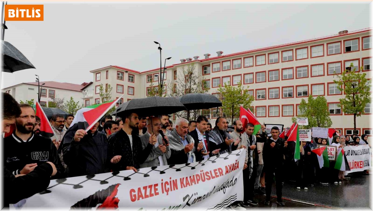 Bitlis Eren Üniversitesi öğrencilerinden Filistin'e destek eylemi