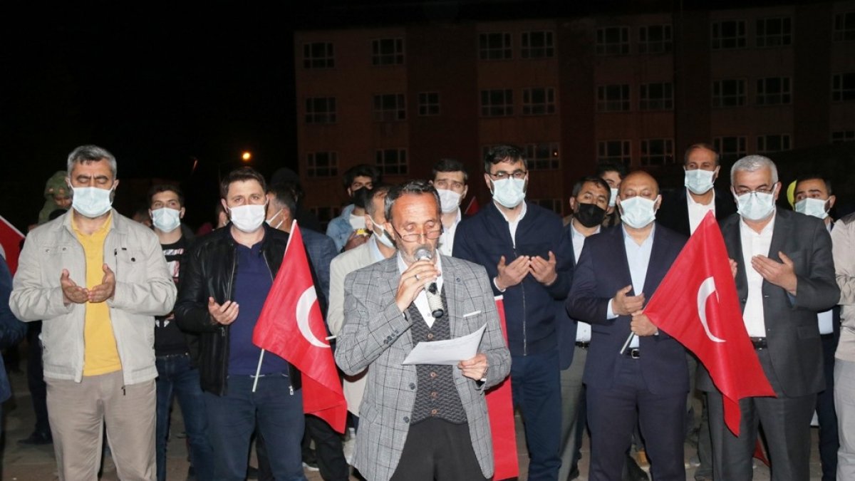 Bitlis'te 100 araçlık konvoyla İsrail'e kınama