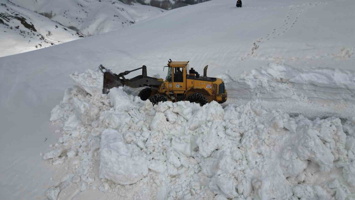 Bitlis'te 5 metreyi bulan karda yol açma çalışması