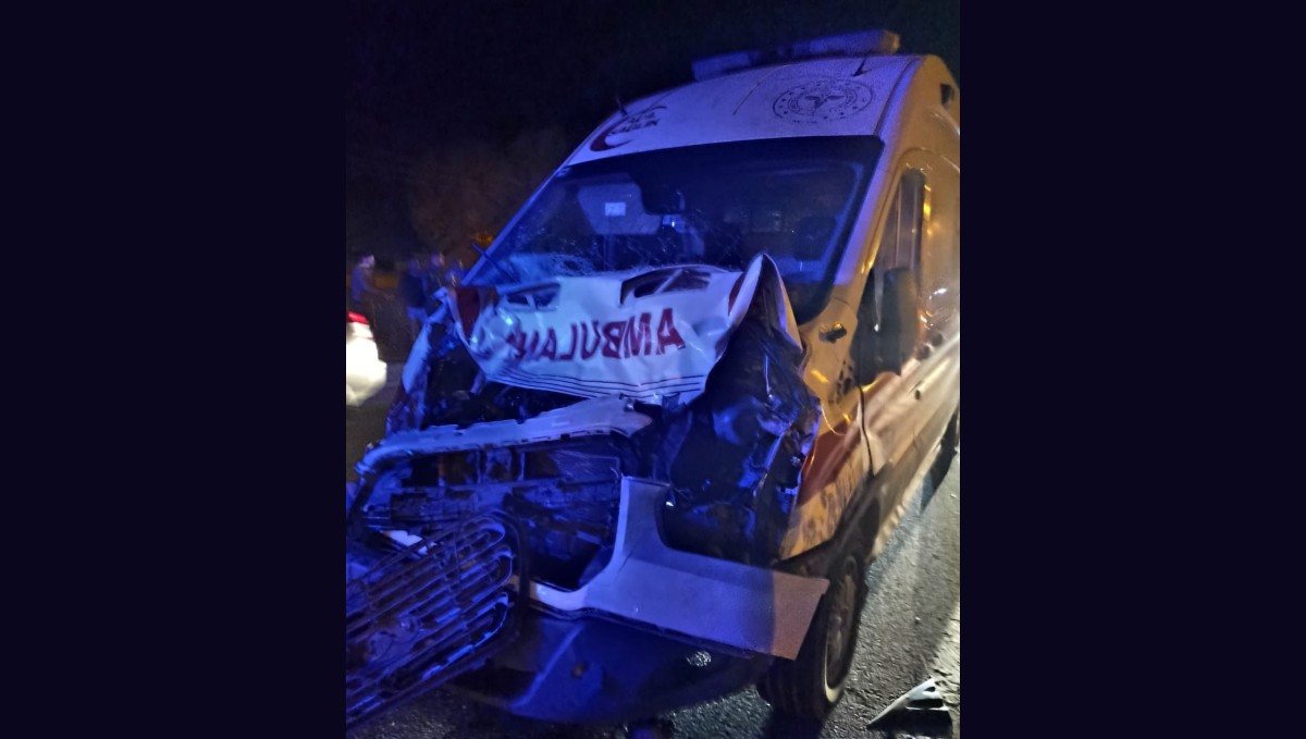 Bitlis'te ambulans mandaya çarptı