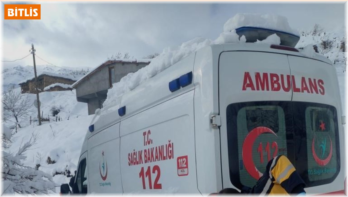 Bitlis'te hasta almaya giden ambulans yolda mahsur kaldı
