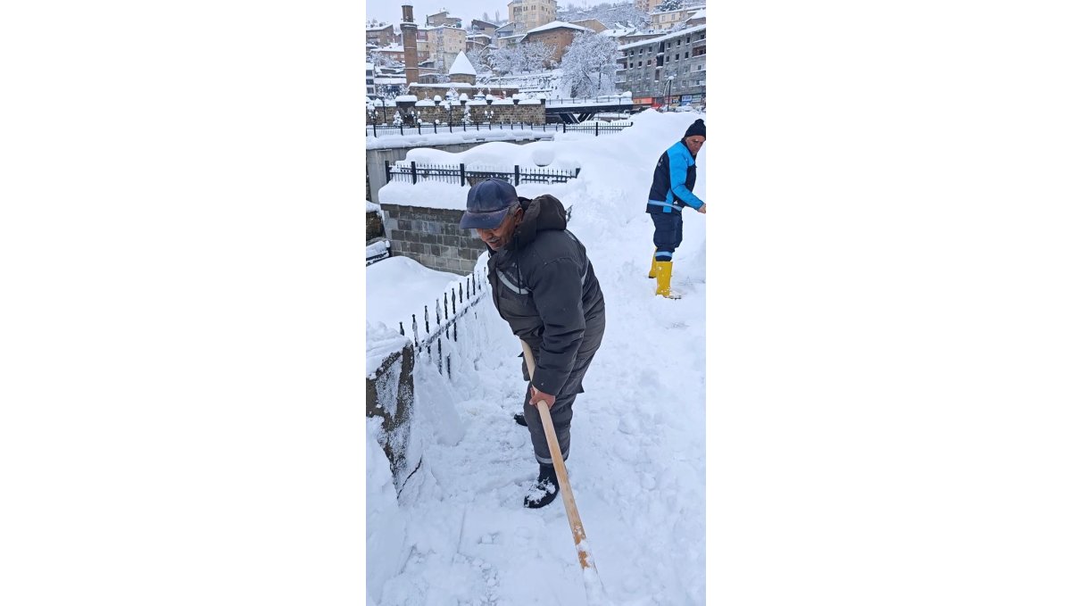 Bitlis'te kar temizliği türkü ile renklendi
