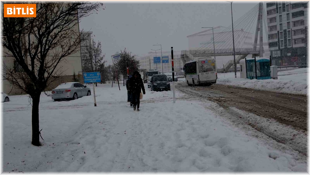 Bitlis'te kar yağışı etkisini arttırarak devam ediyor