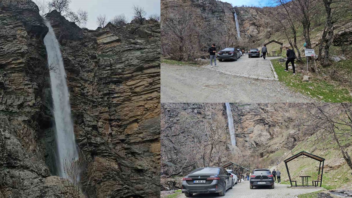 Bitlis’te Gümüşkanat Şelalesi baharla birlikte ziyaretçi akınına uğruyor