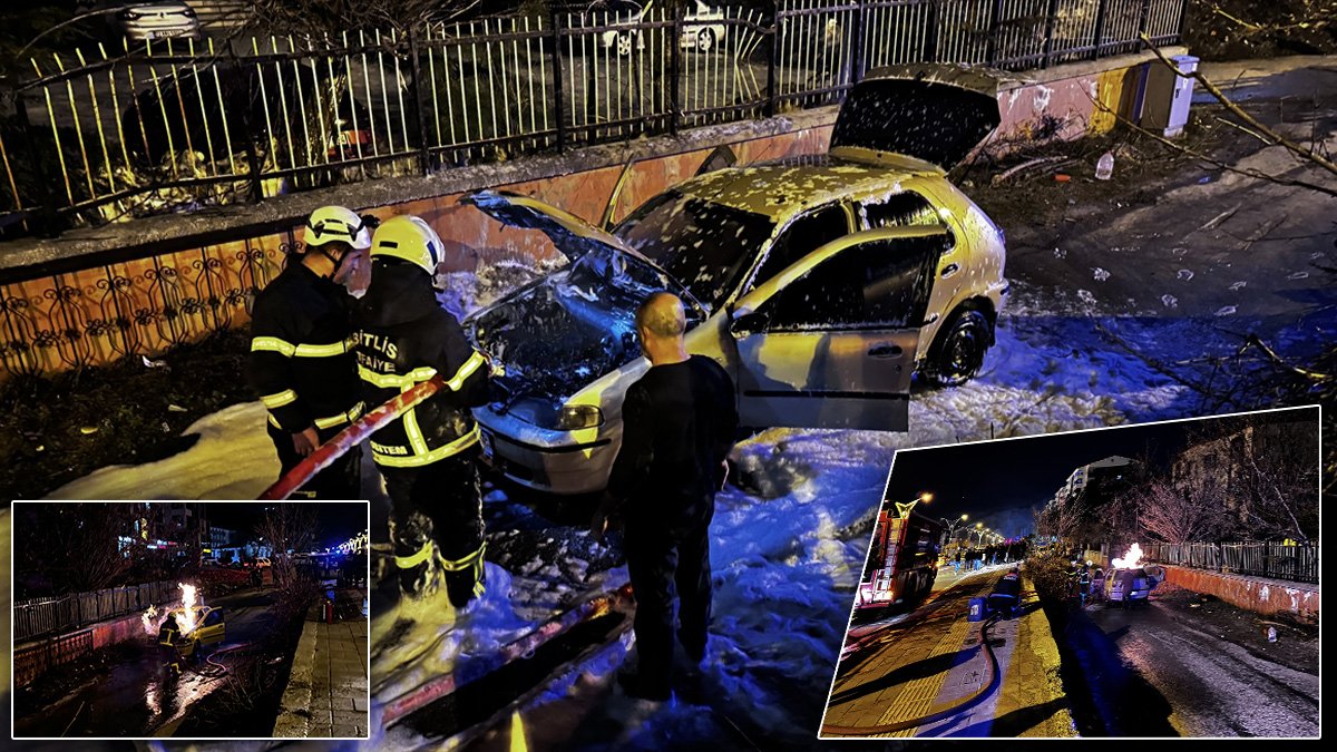 Bitlis’te seyir halindeki otomobilde yangın çıktı: Araç kullanılamaz hale geldi