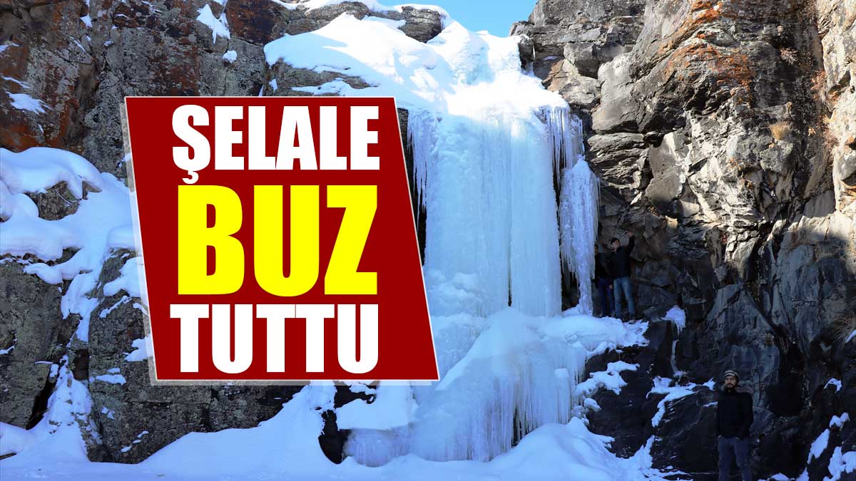 Buz tutan 12 Metrelik Toklu Şelalesi görsel şölen sunuyor