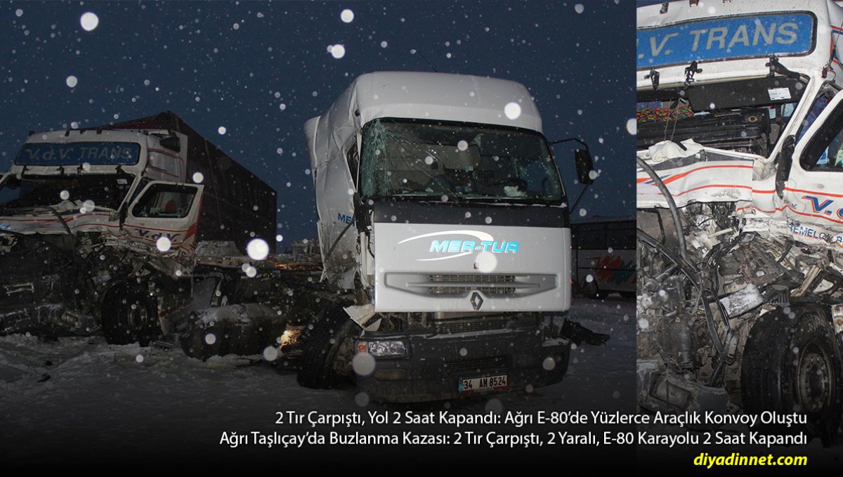 Buzlanma Kazayı Getirdi: Ağrı'da 2 TIR Çarpıştı, 2 Sürücü Yaralandı