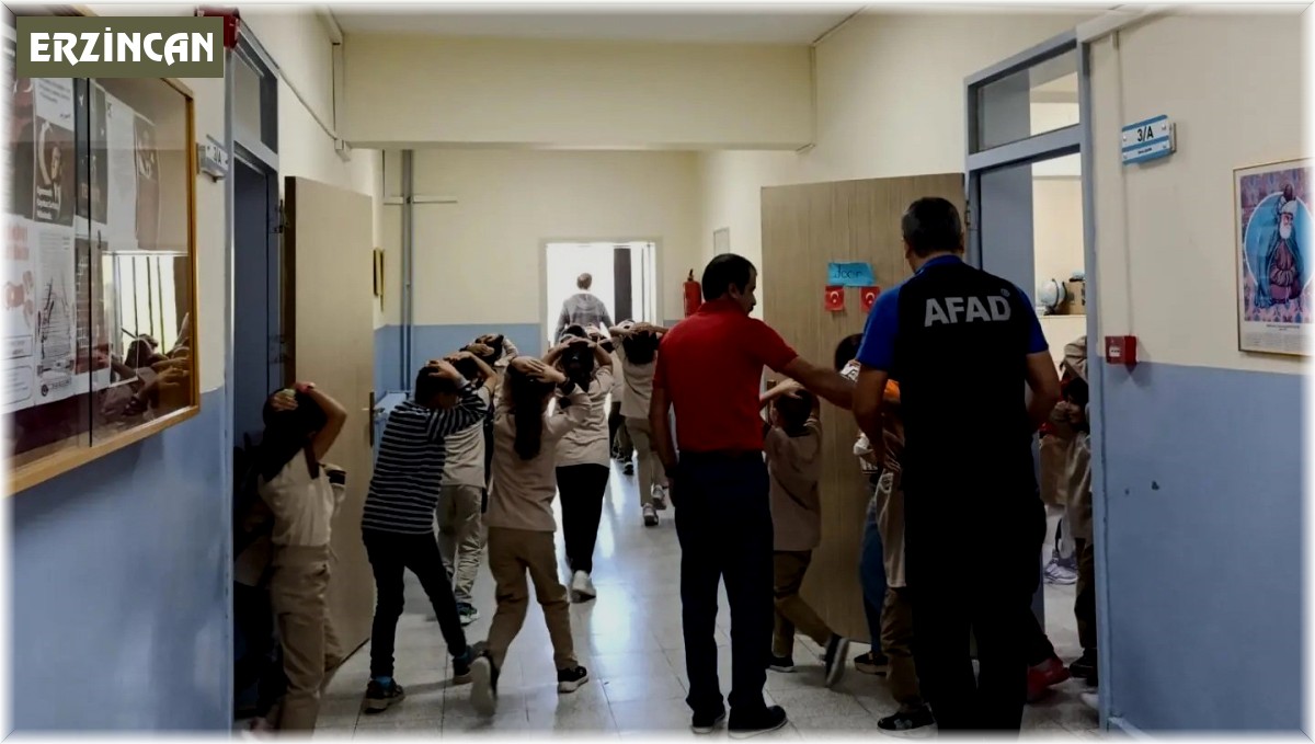 Çağlayan İlkokulunda deprem tatbikatı yapıldı