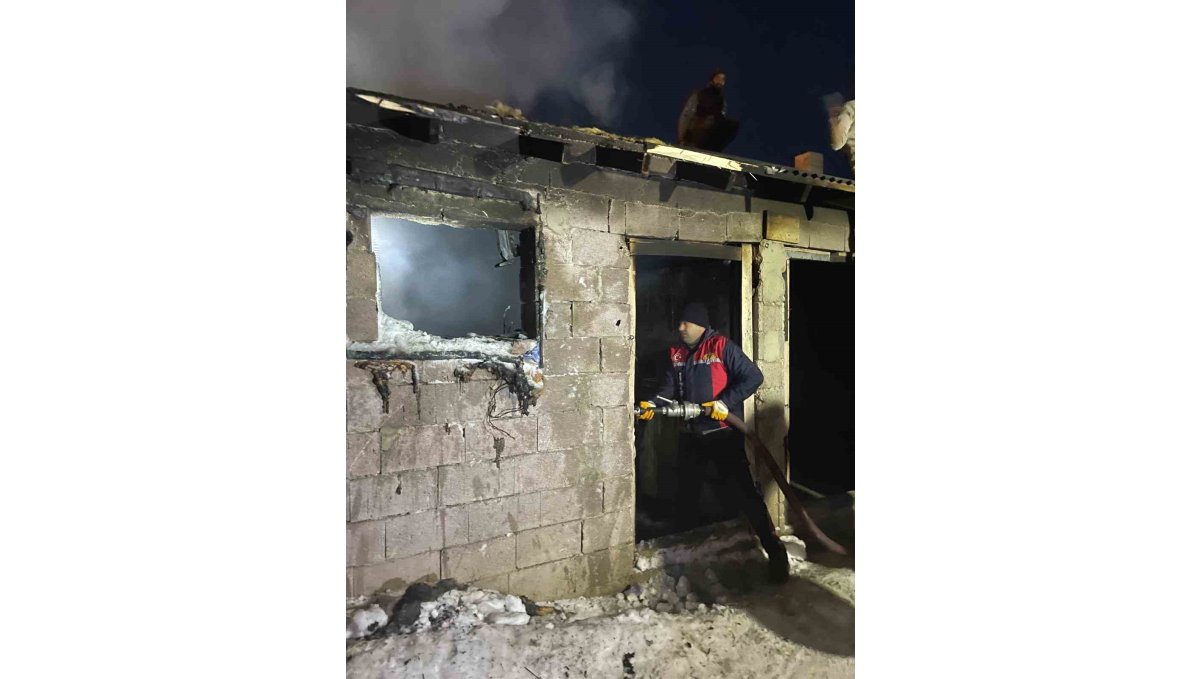 Çaldıran'da odunluk yangını