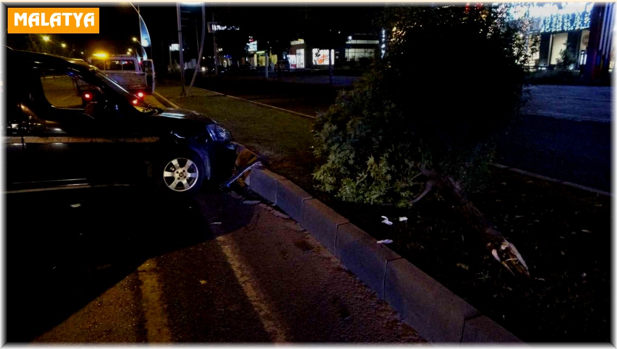 Çarptığı ağacı yerinden söküp karşı şeride geçti: 1 yaralı