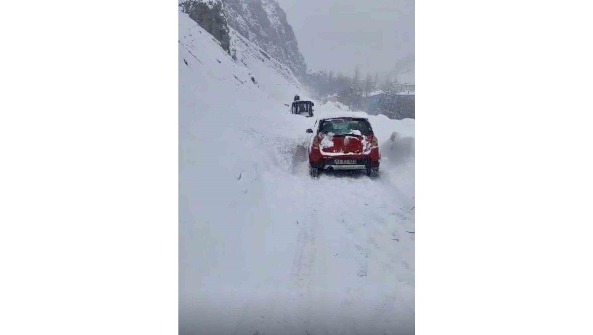 Çatak'ta çığ düştü: Sürücü son anda kurtuldu