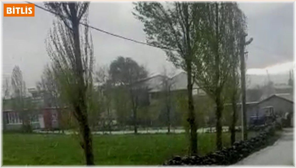 Ceviz büyüklüğündeki dolu beldeyi beyaza bürüdü