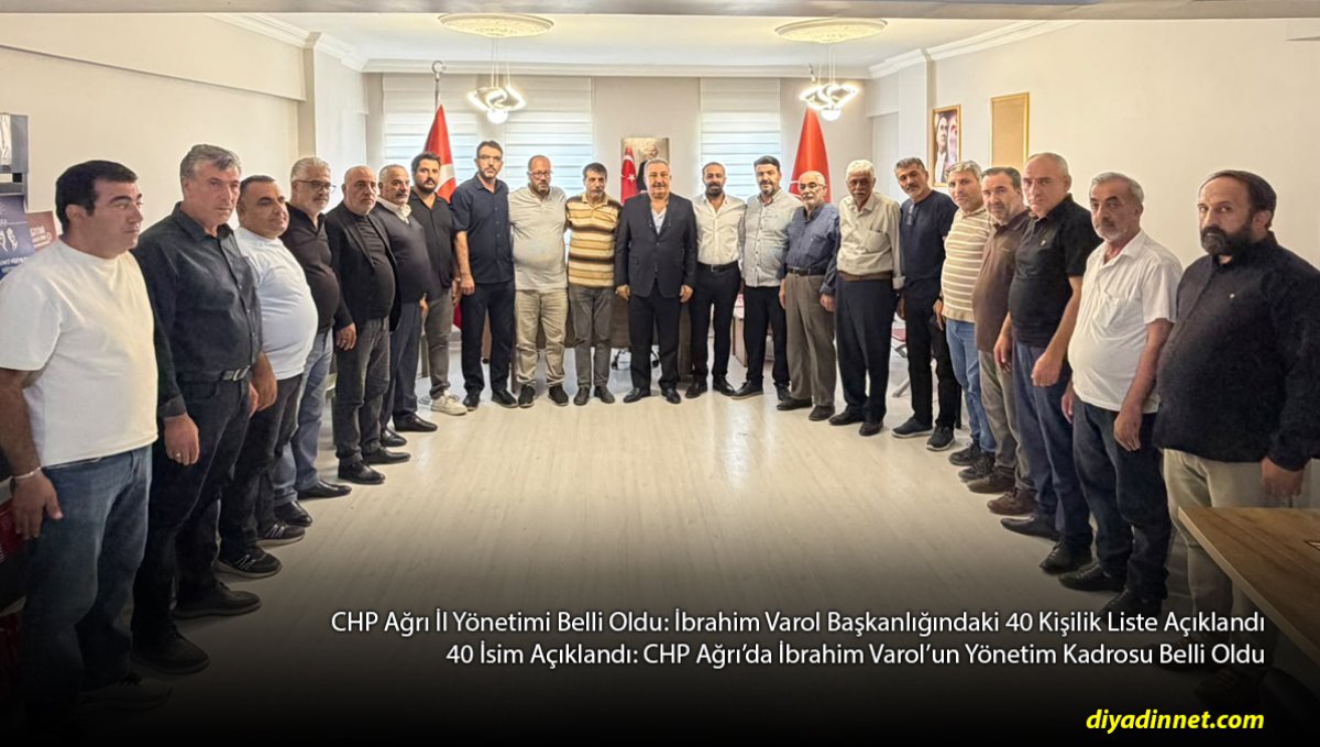 CHP Ağrı İl Yönetimi Belli Oldu: İbrahim Varol Başkanlığındaki 40 Kişilik Liste Açıklandı