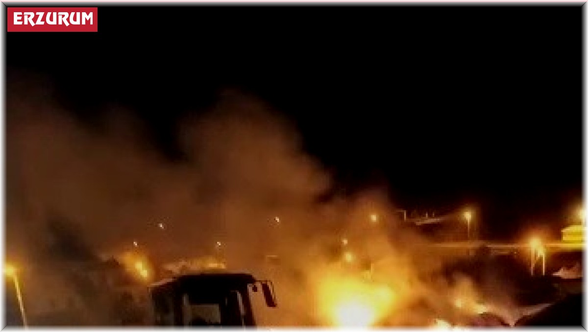 Çok sayıda balya ot yanarak kül oldu