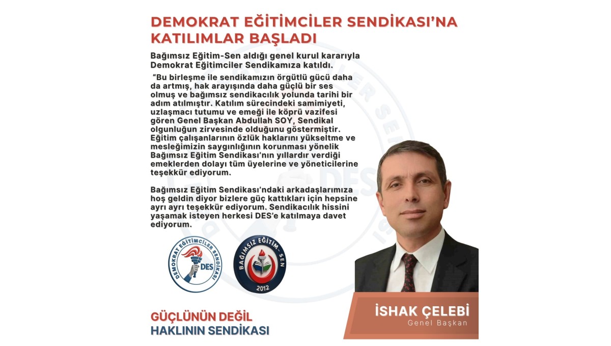 Demokrat Eğitimciler Sendikası'na katılımlar başladı