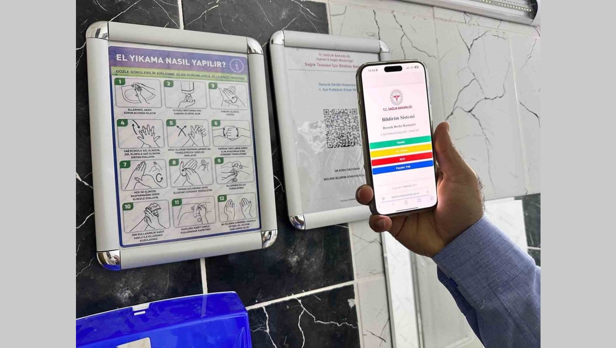 Derecik Devlet Hastanesi'nde QR kod temizlik uygulaması başladı