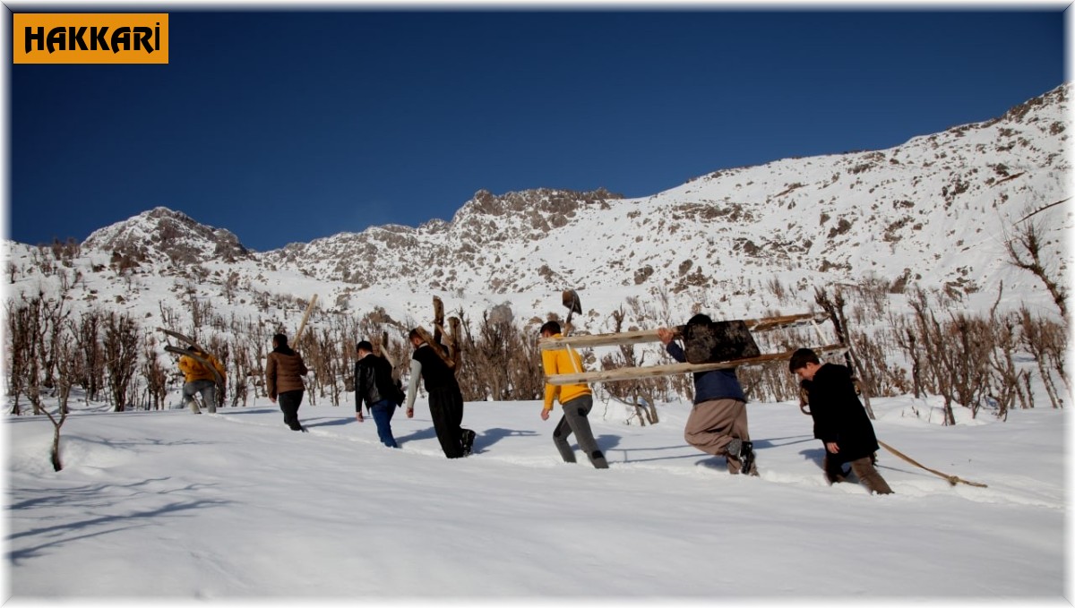 Derecik'te besicilerin zorlu kış mesaisi