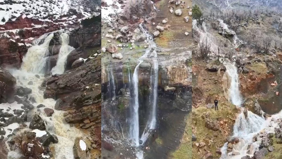 Derecik'te şelaleler yeniden coştu