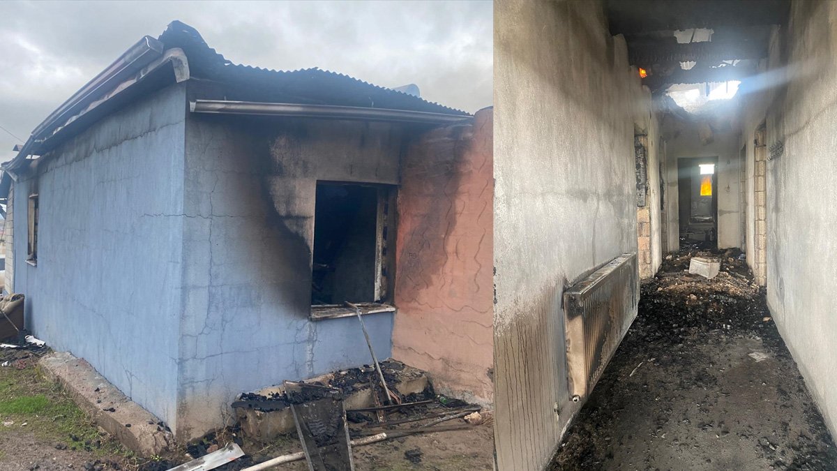 Digor'da çıkan yangında ev kullanılamaz hale geldi, alevler diğer evlere sıçramadı