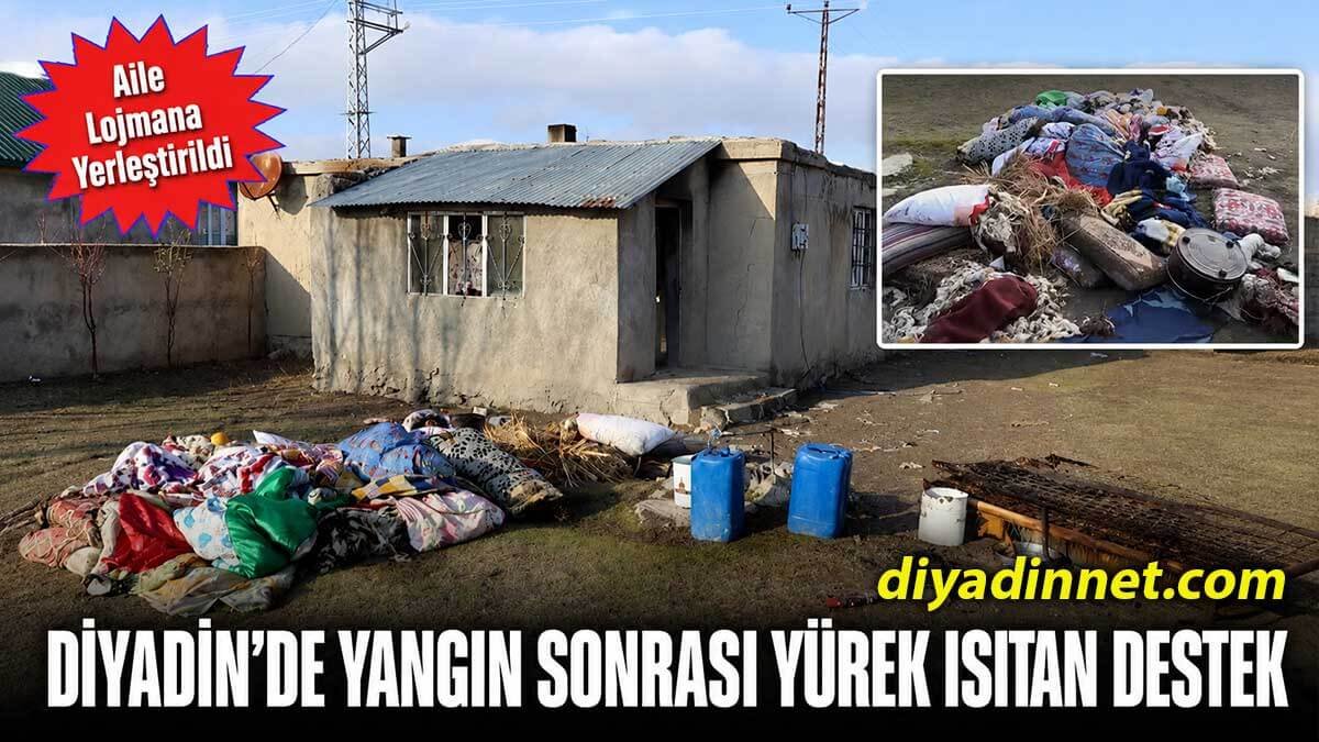 Diyadin'de Evi Yanan Aile Sıcak Yuvaya Kavuştu