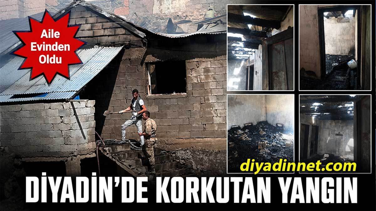 Diyadin'deki Yangın Korkuttu! Bir Ailenin Evi Kül Oldu